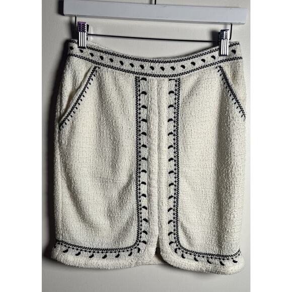 Anthropologie X Dolan Left Coast Tulley Textured Cream Mini Skirt Size XS NEW - Picture 2 of 11